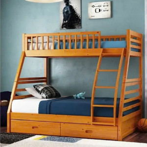 129 Oak : Giường 2 Tầng + Hộc Kéo - 1m / 1m4